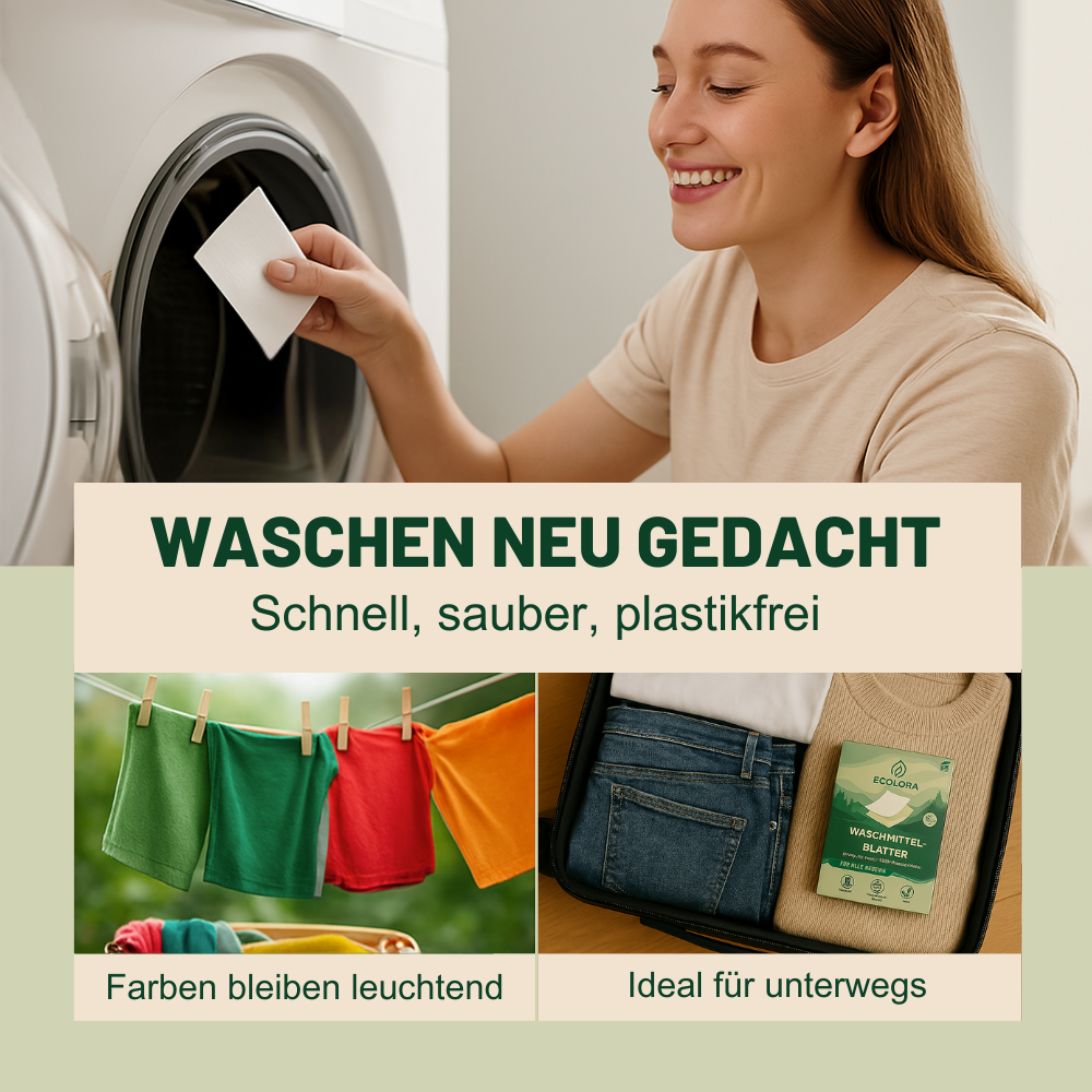 Umweltfreundliche Waschmittelblätter
