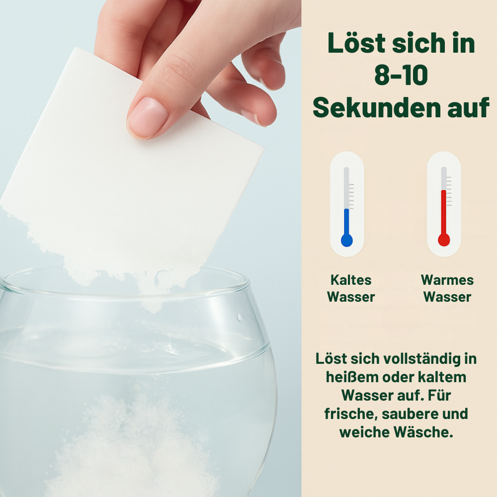 Umweltfreundliche Waschmittelblätter