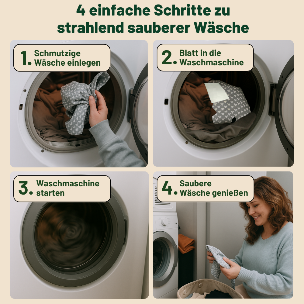Umweltfreundliche Waschmittelblätter