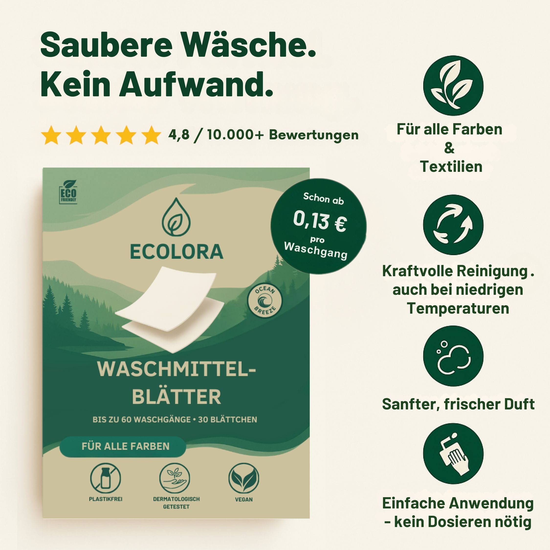 Umweltfreundliche Waschmittel Blätter