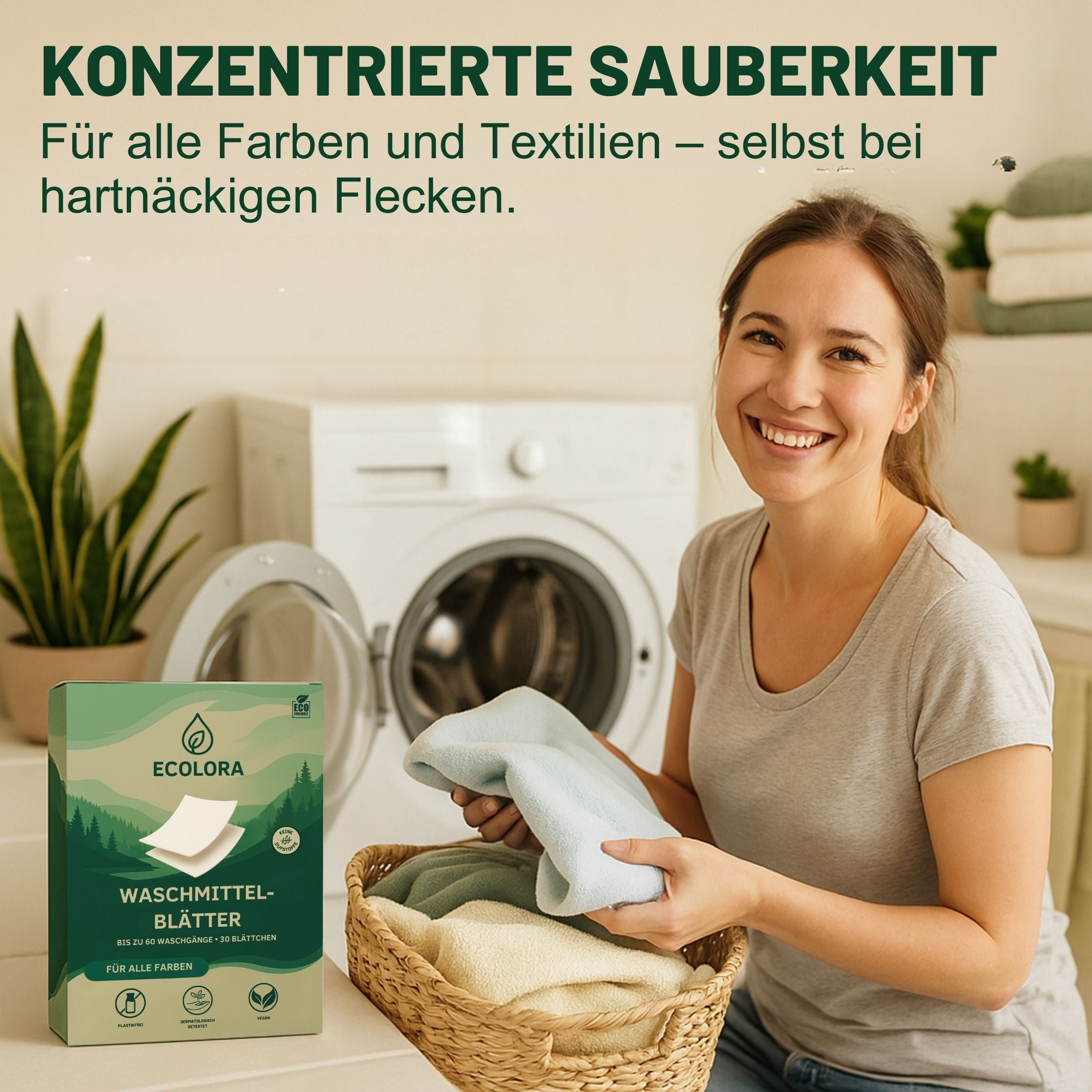 Umweltfreundliche Waschmittel Blätter