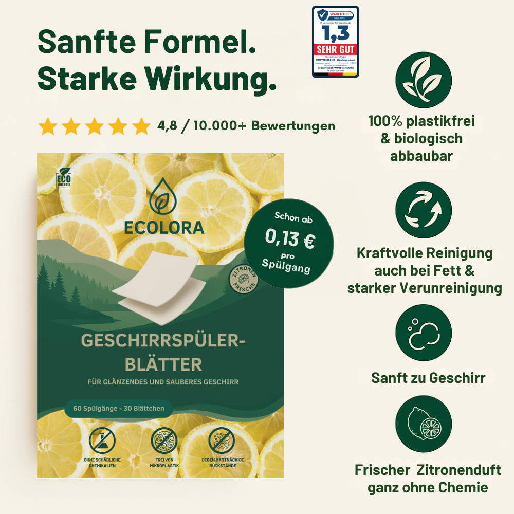 Umweltfreundliche Spülmaschinen Blätter