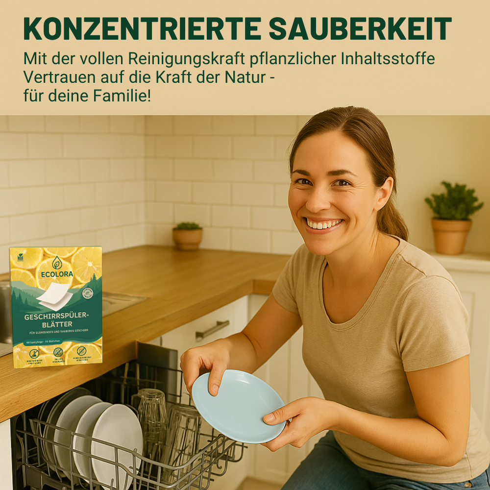 Umweltfreundliche Spülmaschinen Blätter
