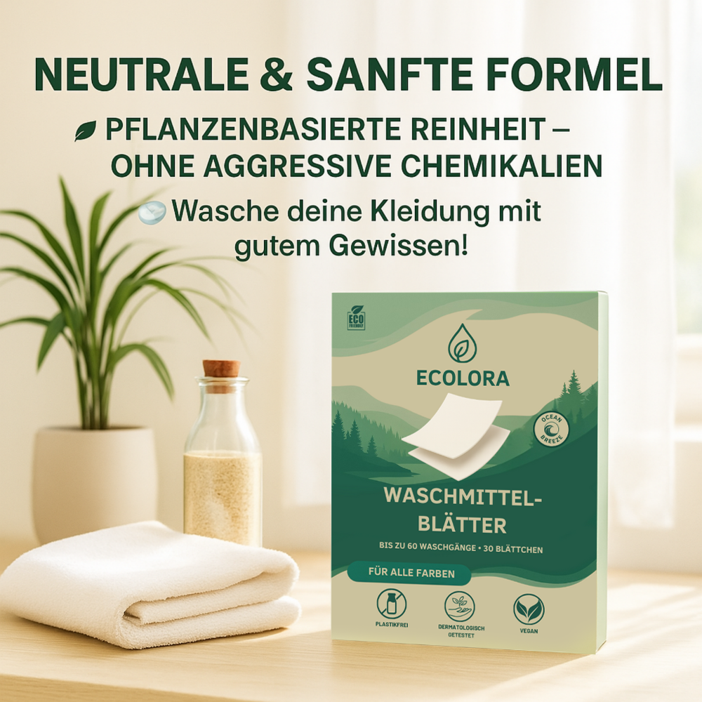 Umweltfreundliche Waschmittelblätter