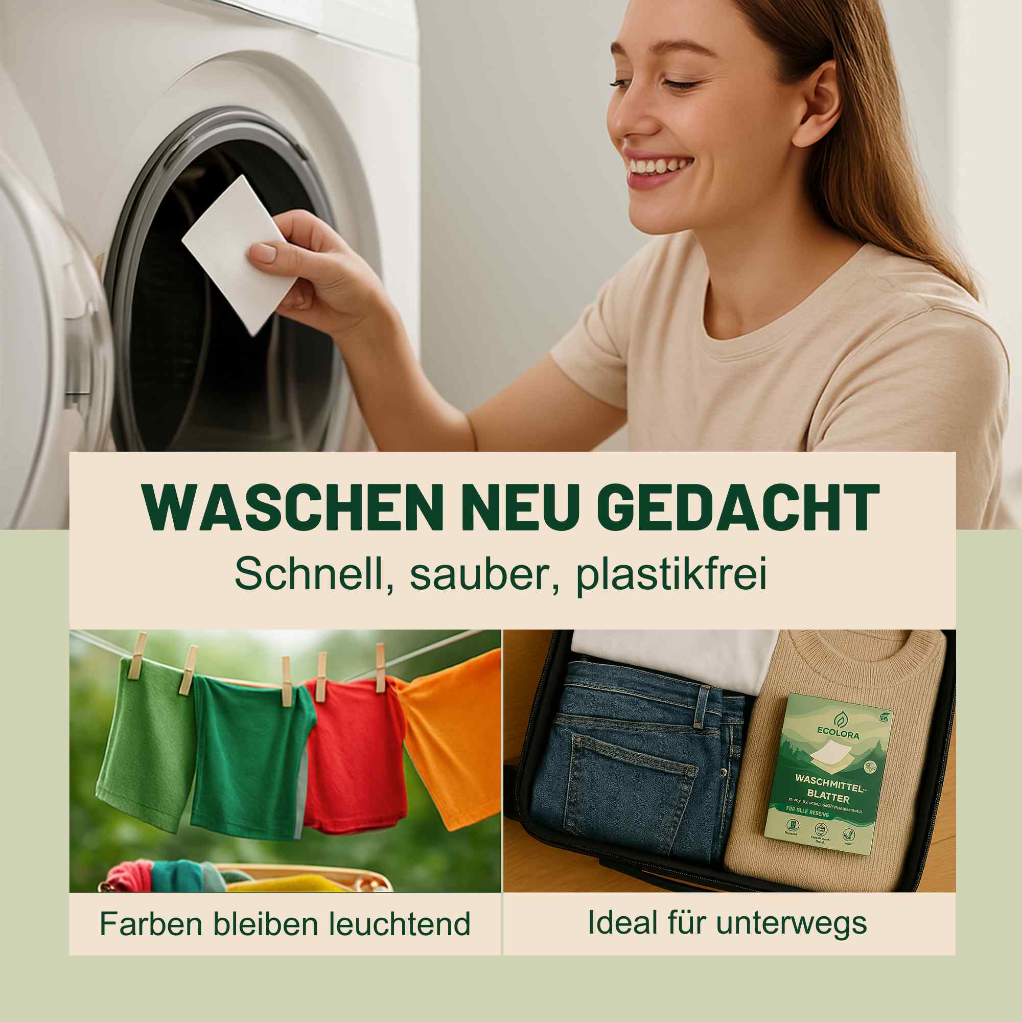 Umweltfreundliche Waschmittel Blätter