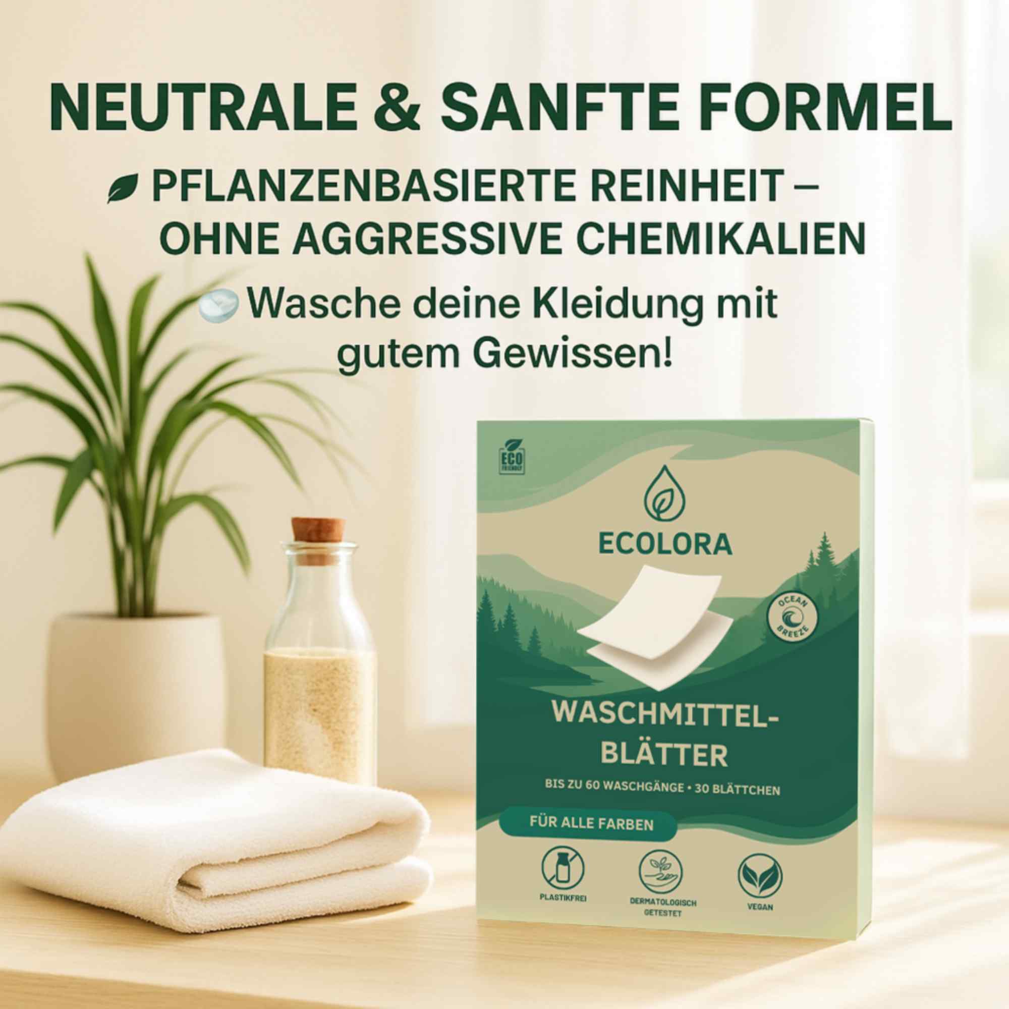 Umweltfreundliche Waschmittel Blätter